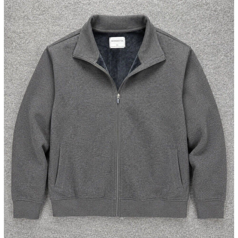 Mondetta Mens XXL Full Zip Jacket Charcoal Gray Performance Athletic Sweatshirt